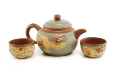 Phoenix and Dragon Yixing Teapot
